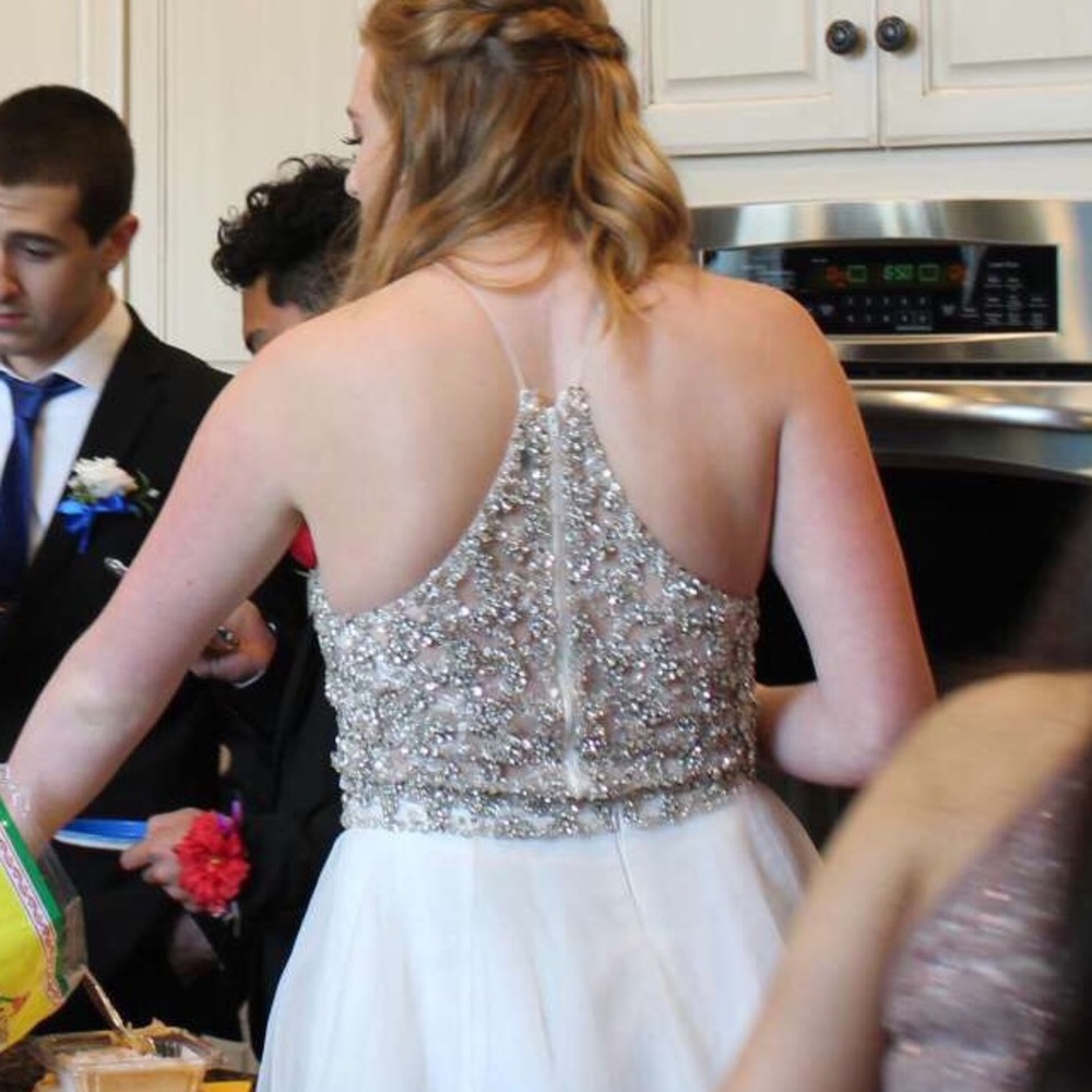 White/gold, Two Piece Prom Dress - Picture 3 of 5